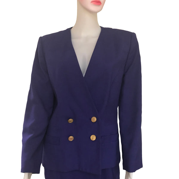 Vintage 1980s Sasson Purple Skirt Suit