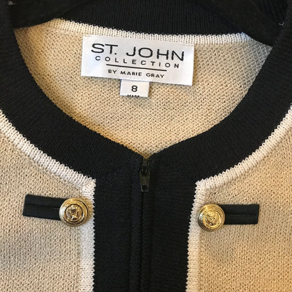 Vintage 1990s St. John by Marie Gray Knit Cardigan