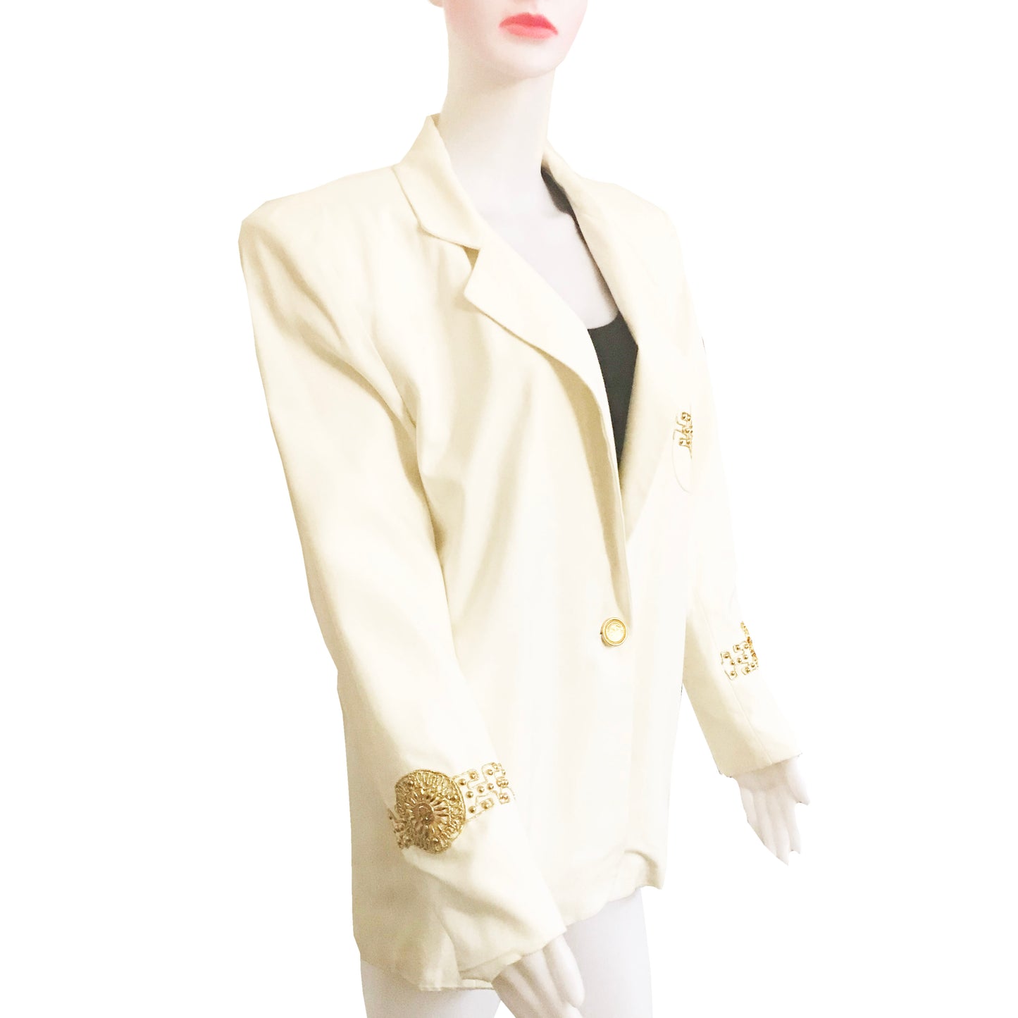 Vintage 1980s The Icing White Beaded Blazer
