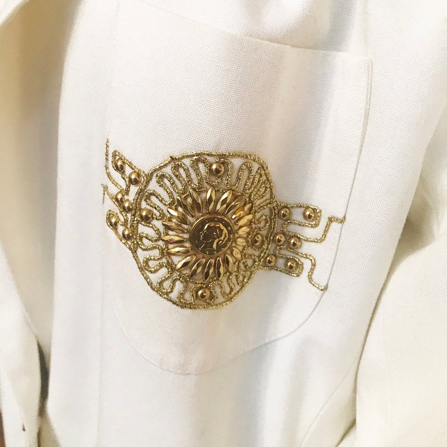 Vintage 1980s The Icing White Beaded Blazer