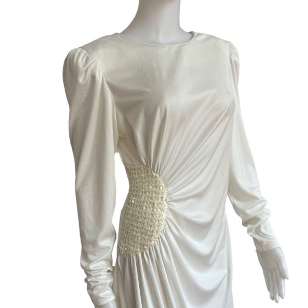 Vintage 1980s White Sequined Cocktail Dress
