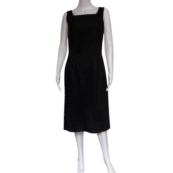 Vintage 1950s Black Wiggle Dress With Crop Jacket