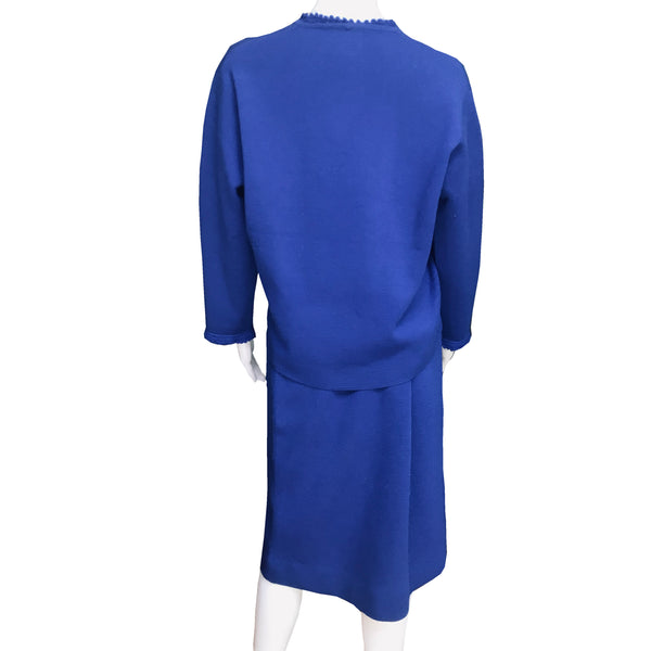 Vintage 1960s Pogue's Cincinnati Blue Knit Suit