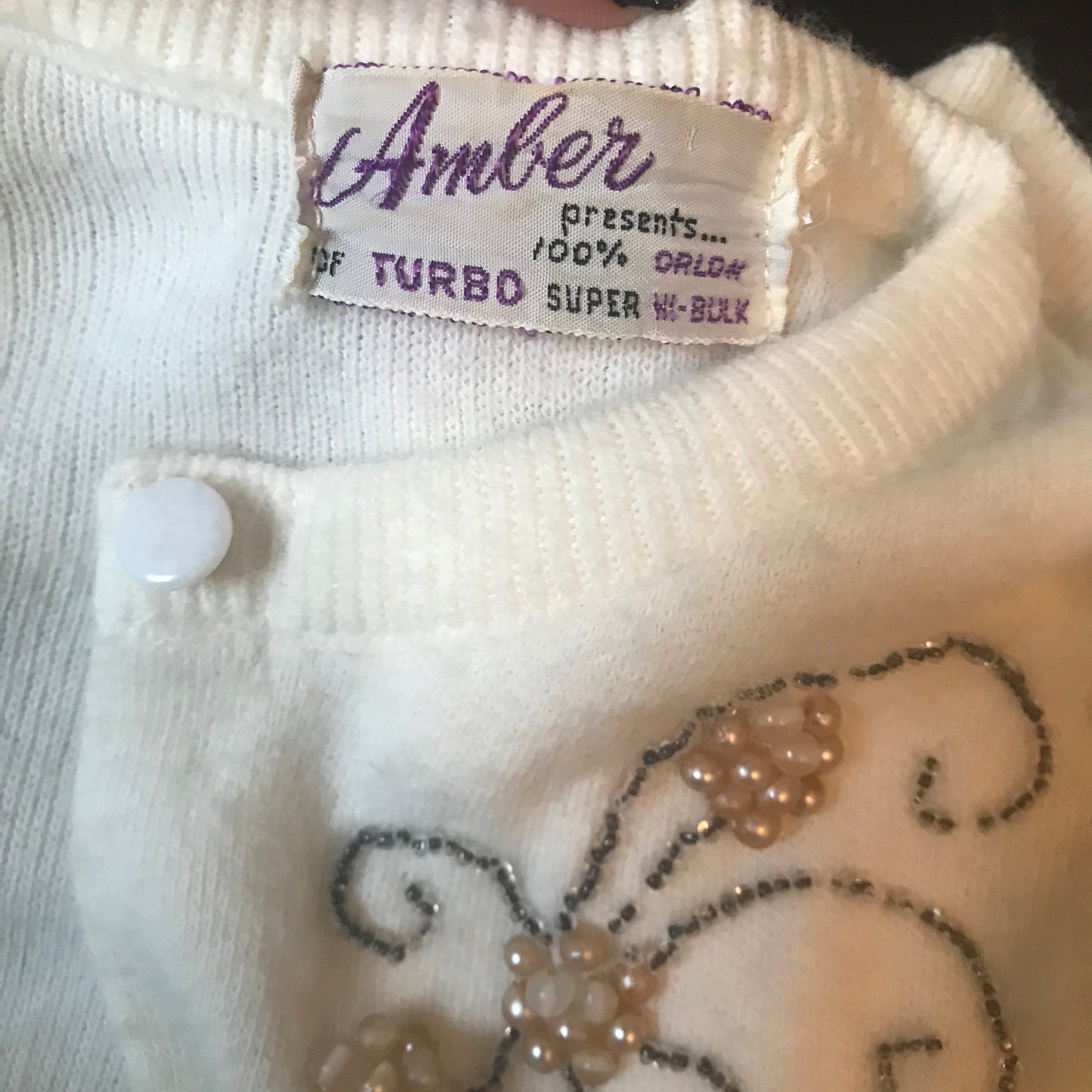 Vintage 1950s Amber Embellished Cardigan