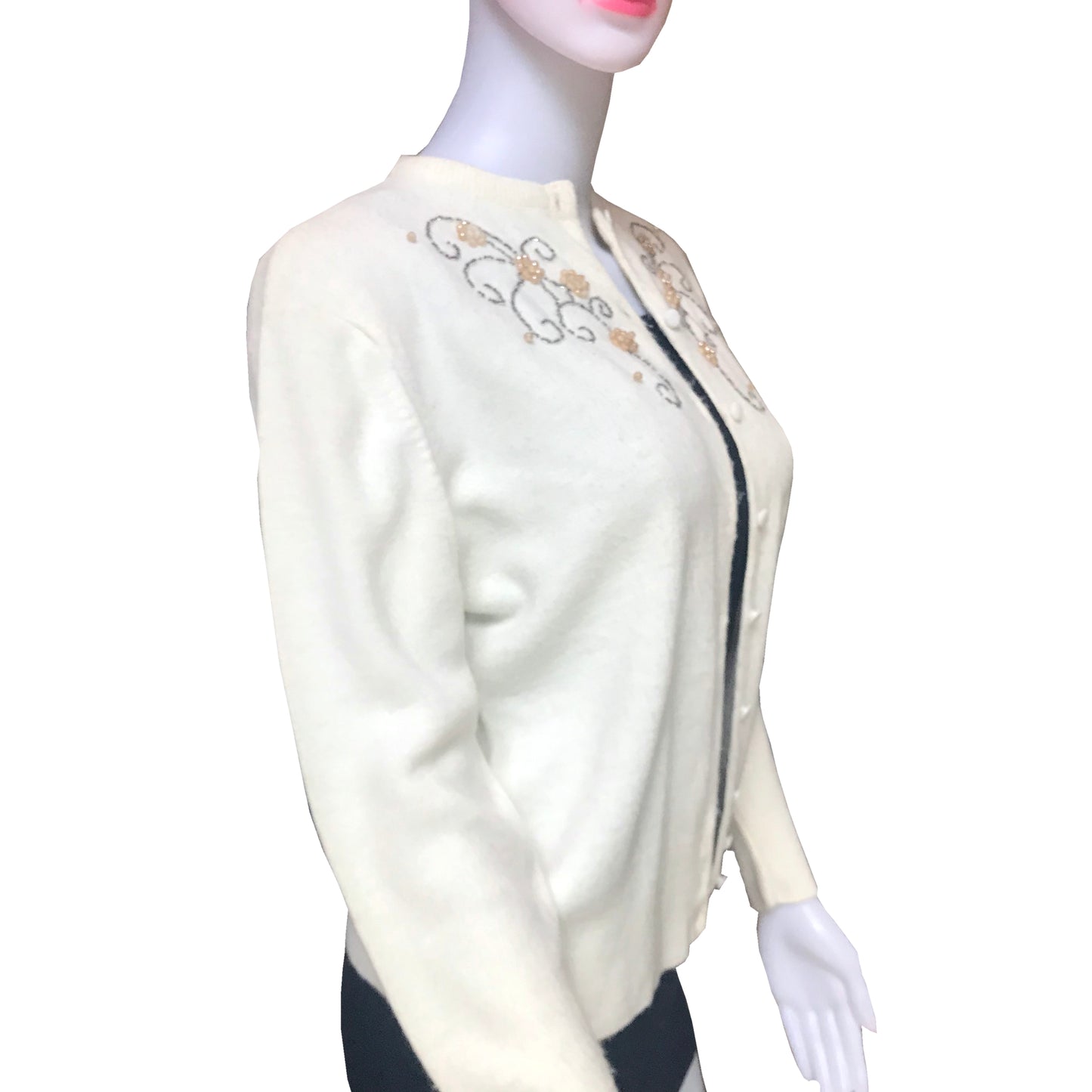 Vintage 1950s Amber Embellished Cardigan