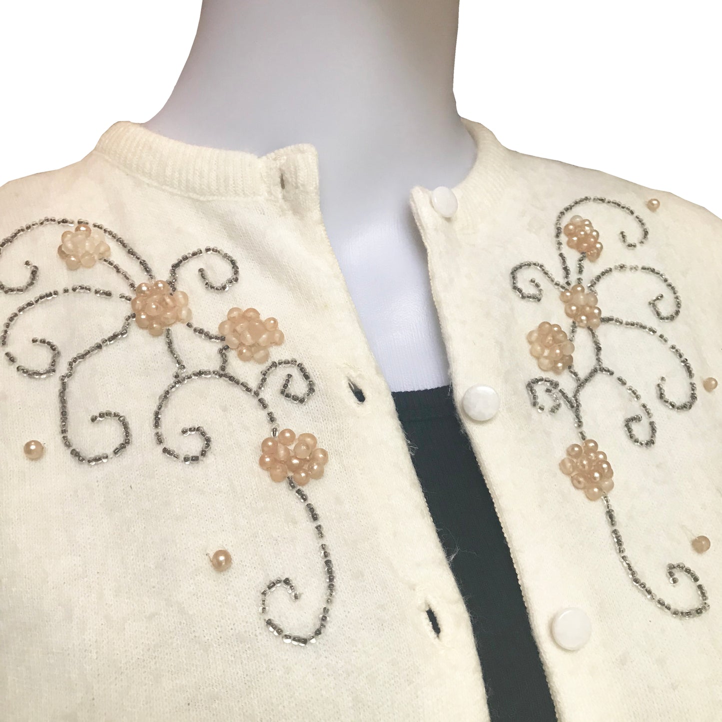 Vintage 1950s Amber Embellished Cardigan