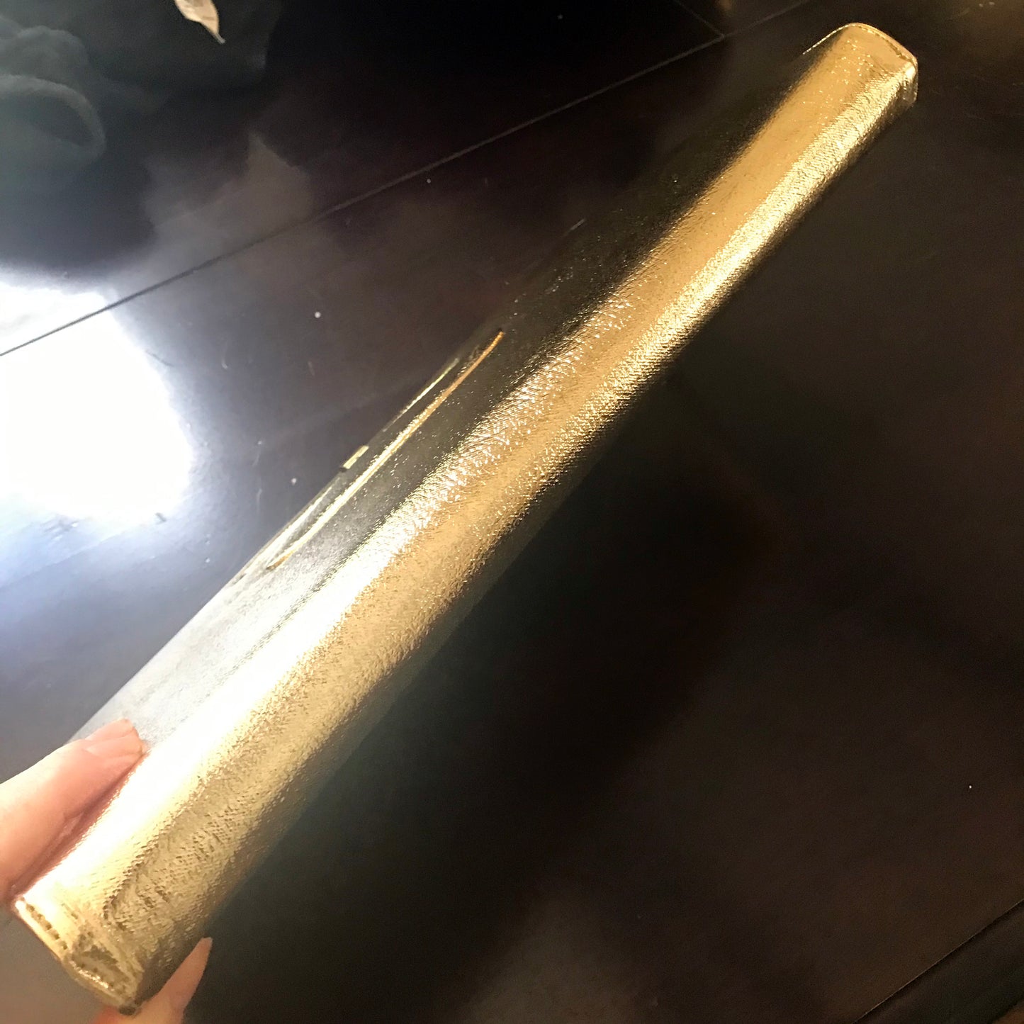 Vintage 1950s Gold Leather Clutch Bag
