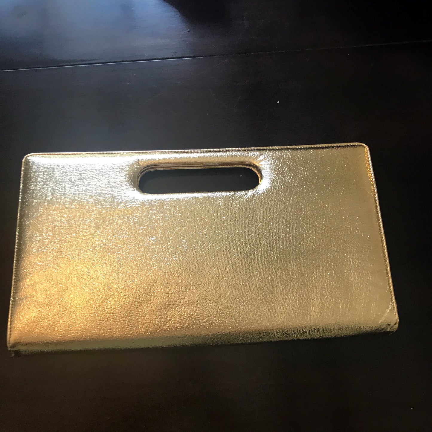 Vintage 1950s Gold Leather Clutch Bag