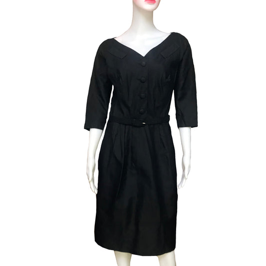 Vintage 1950s Malcolm Charles Little Black Dress