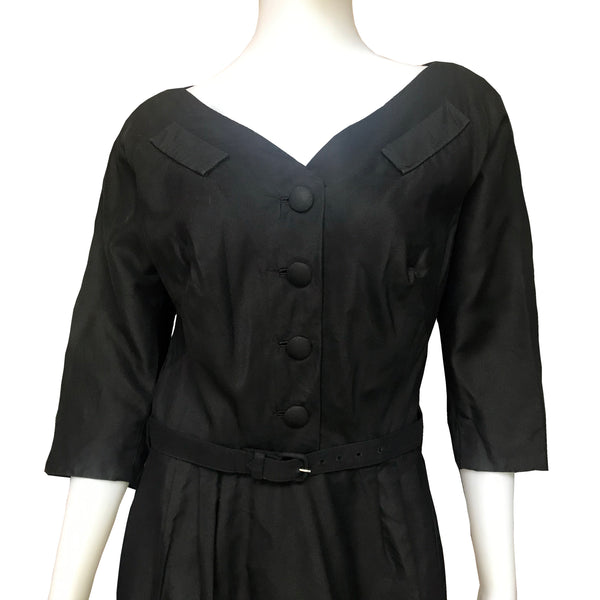 Vintage 1950s Malcolm Charles Little Black Dress
