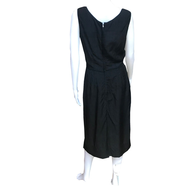 Vintage 1960s Abe Schrader Black Wiggle Dress