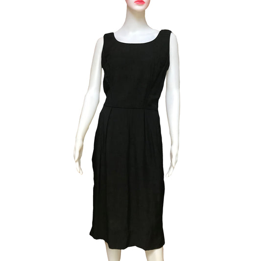 Vintage 1960s Abe Schrader Black Wiggle Dress