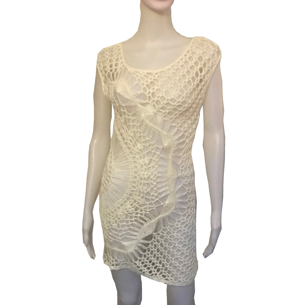 Vintage 1960s Hand-Crocheted Tank Dress