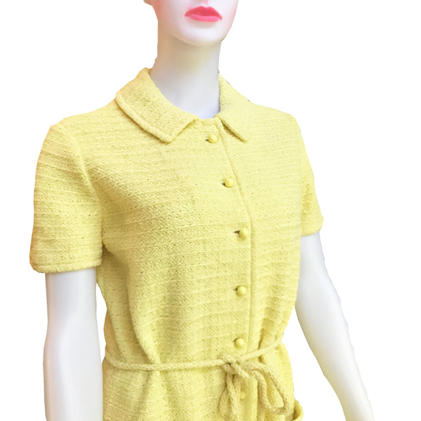 Vintage 1960s Yellow Dalton Knit Dress