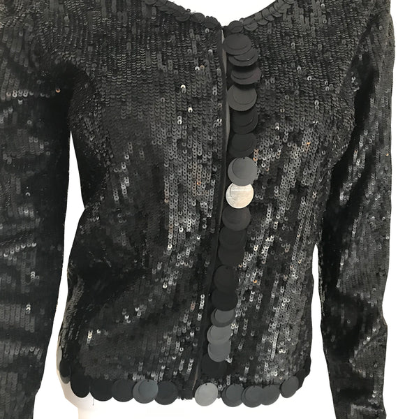 Vintage 1960s Black Sequined Jacket With Paillettes