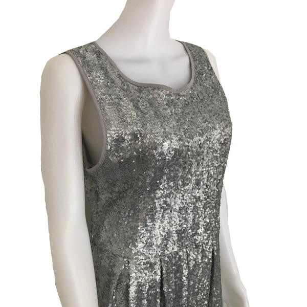 Vintage 1990s Silver Sequined Skater Style Dress