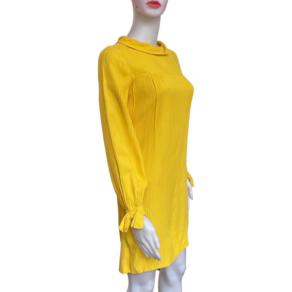 Vintage 1960s Mod Yellow Handmade Dress