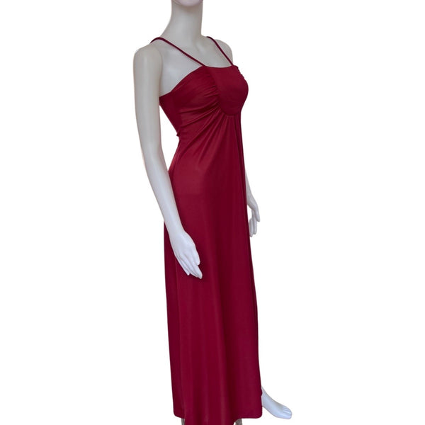 Vintage 1970s Crimson Maxi Dress