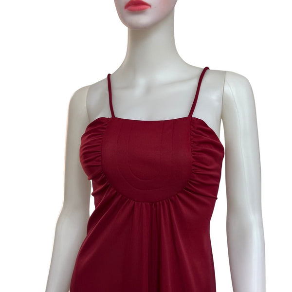 Vintage 1970s Crimson Maxi Dress