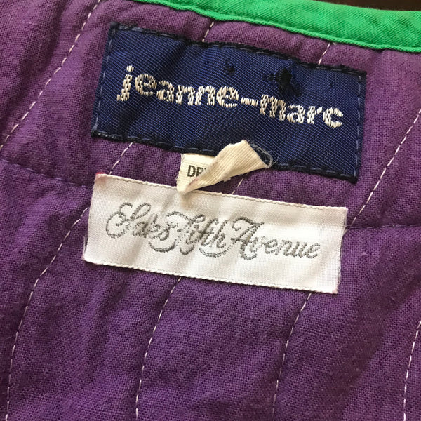 Vintage 1970s Jeanne-Marc Quilted Dove Bird Vest