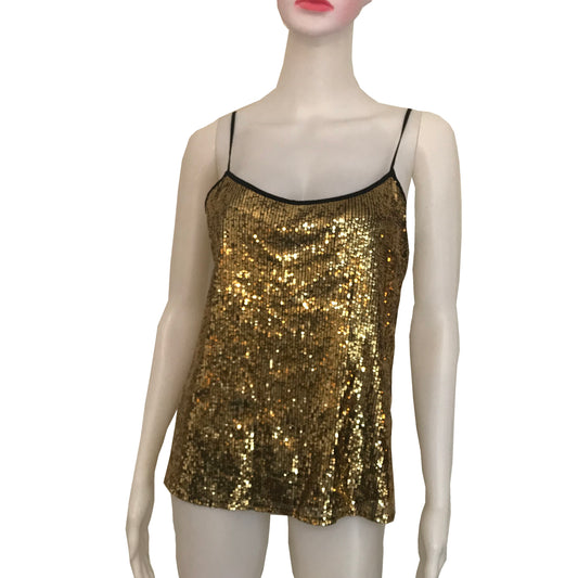 Vintage 1970s Gold Sequined Disco Blouse