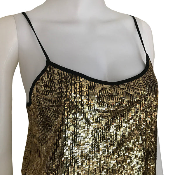 Vintage 1970s Gold Sequined Disco Blouse
