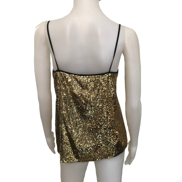 Vintage 1970s Gold Sequined Disco Blouse