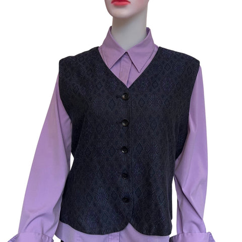 Vintage 1980s Liz Claiborne Blue & Purple Vest