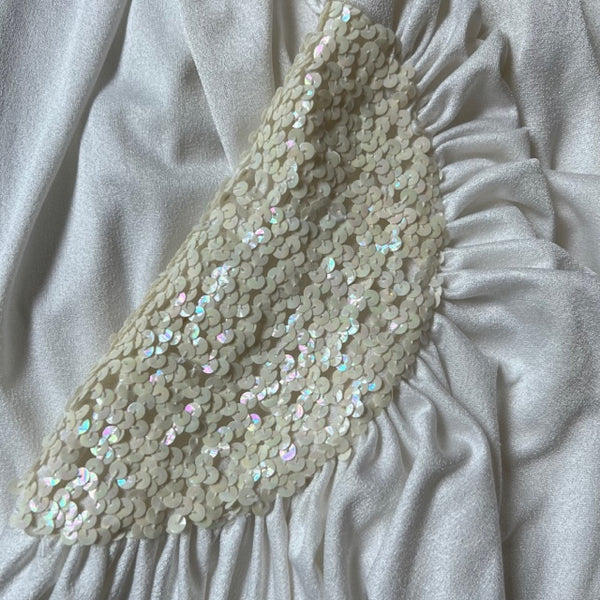 Vintage 1980s White Sequined Cocktail Dress