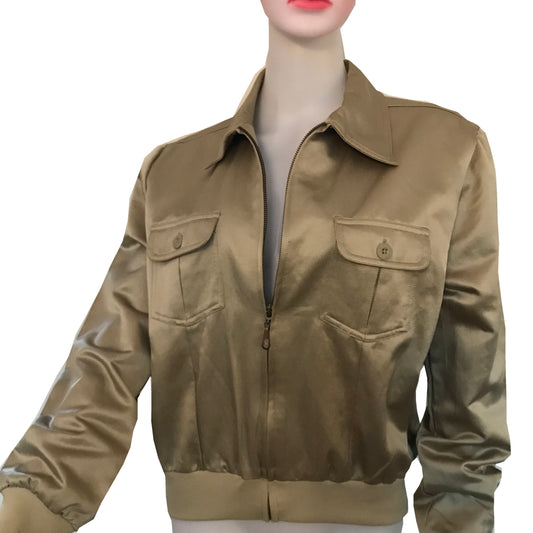 Vintage 1980s Bill Blass Gold Zipper Jacket