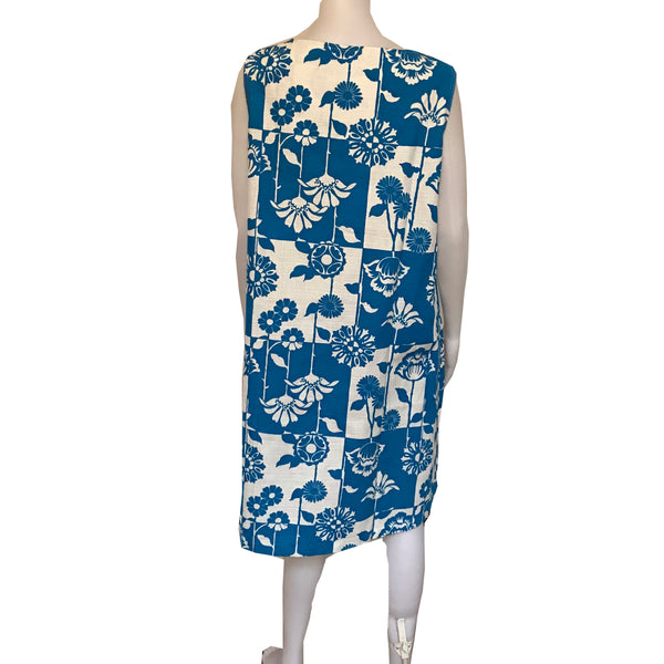Vintage 1960s Floral Go-Ins Mod Sleeveless Shift Dress