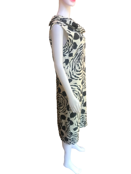 Vintage 1960s 100% Silk Floral Shift Dress