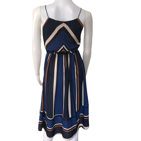 Vintage 1970s Striped Sleeveless Dress