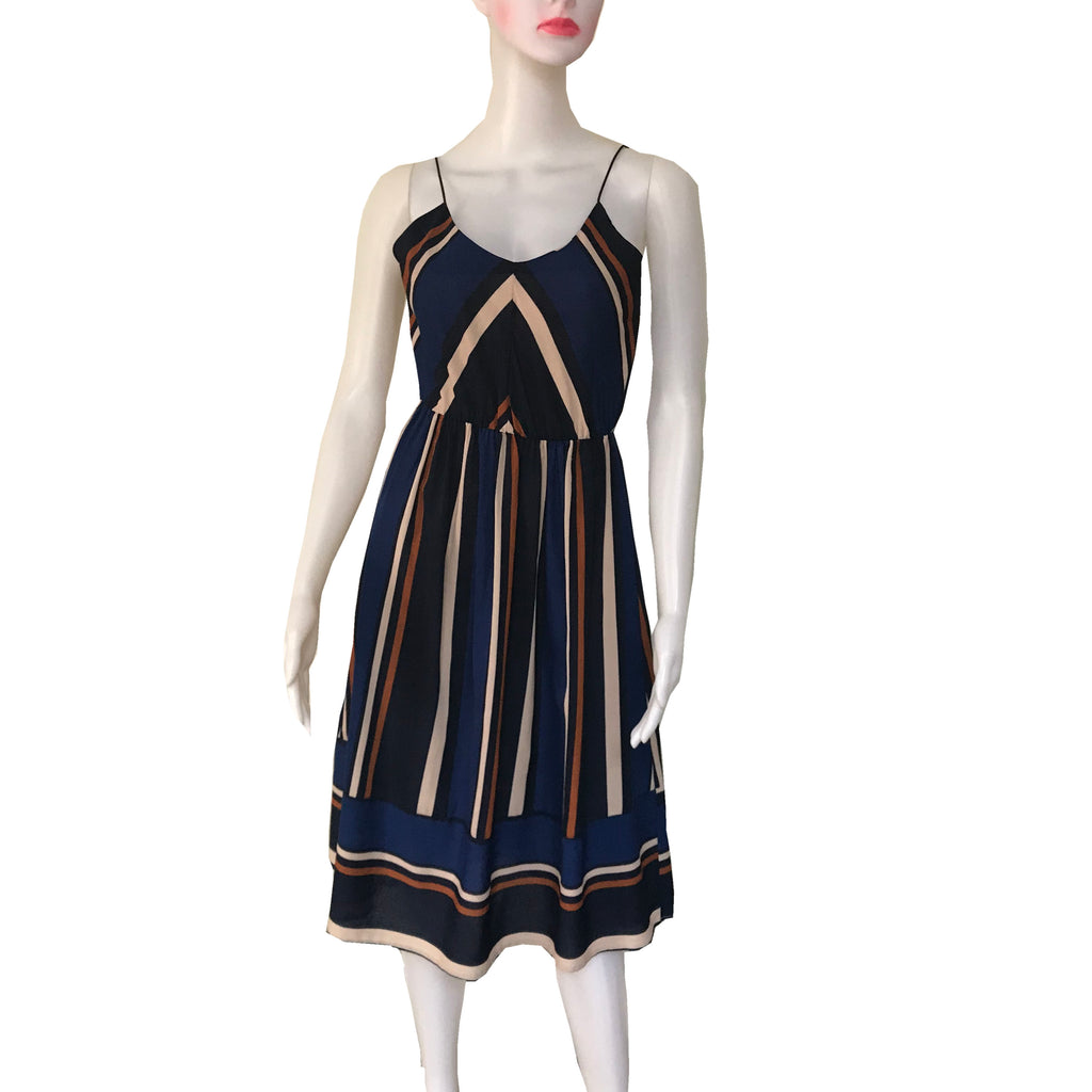 Vintage 1970s Striped Sleeveless Dress