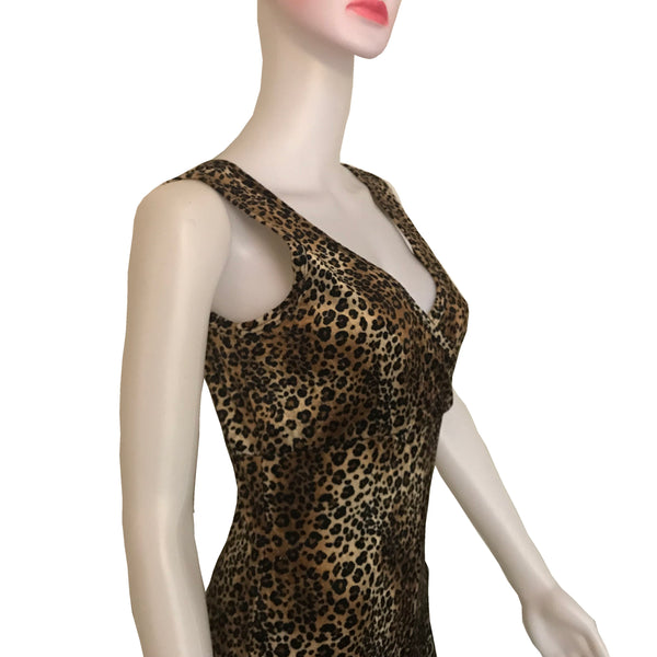 Vintage 1970s Leopard Print Velour Jumpsuit