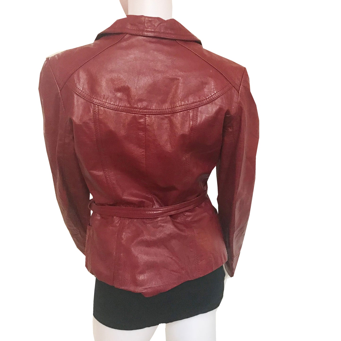Vintage 1970s Burgundy Red Leather Jacket