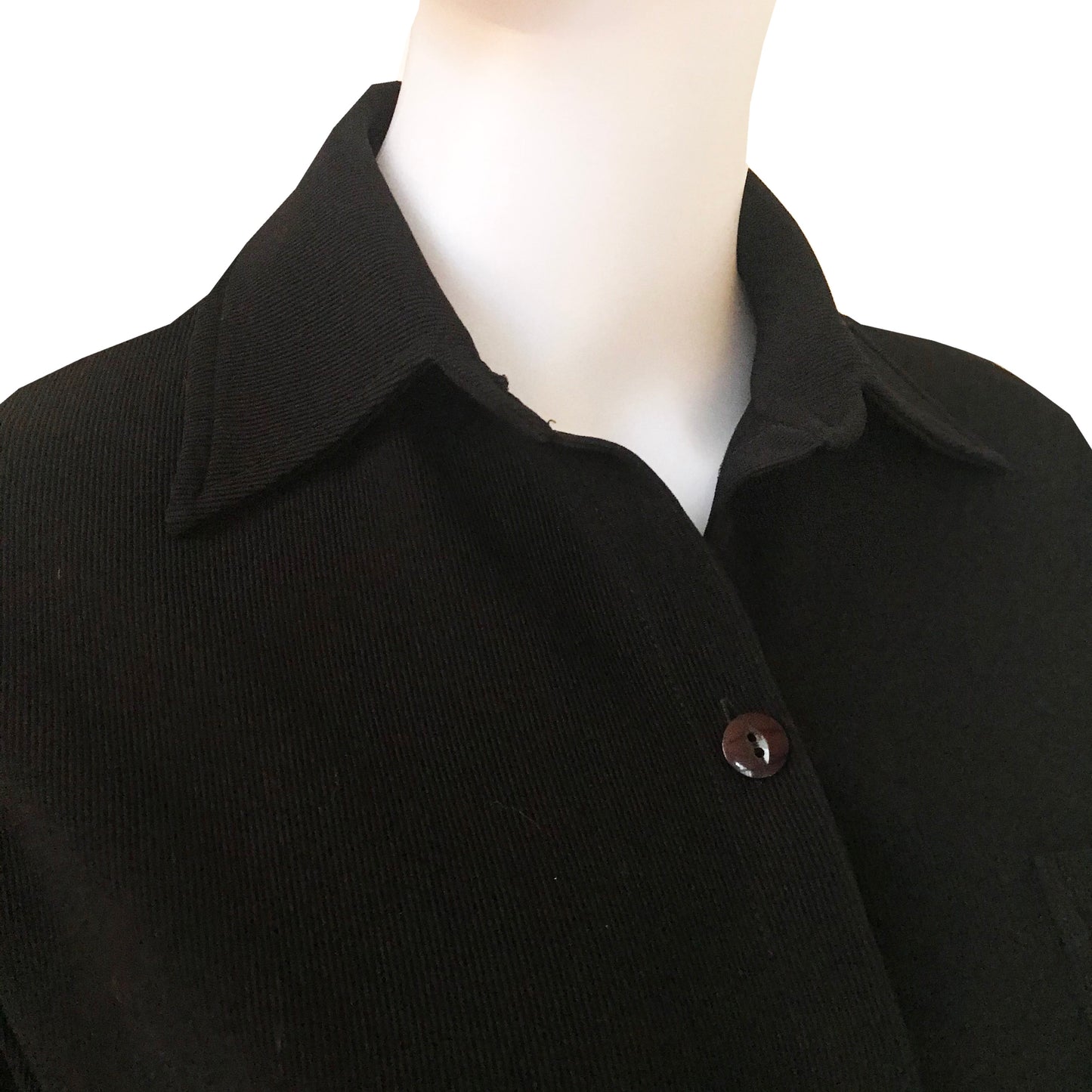 Vintage 1970s Black Button Down Blouse