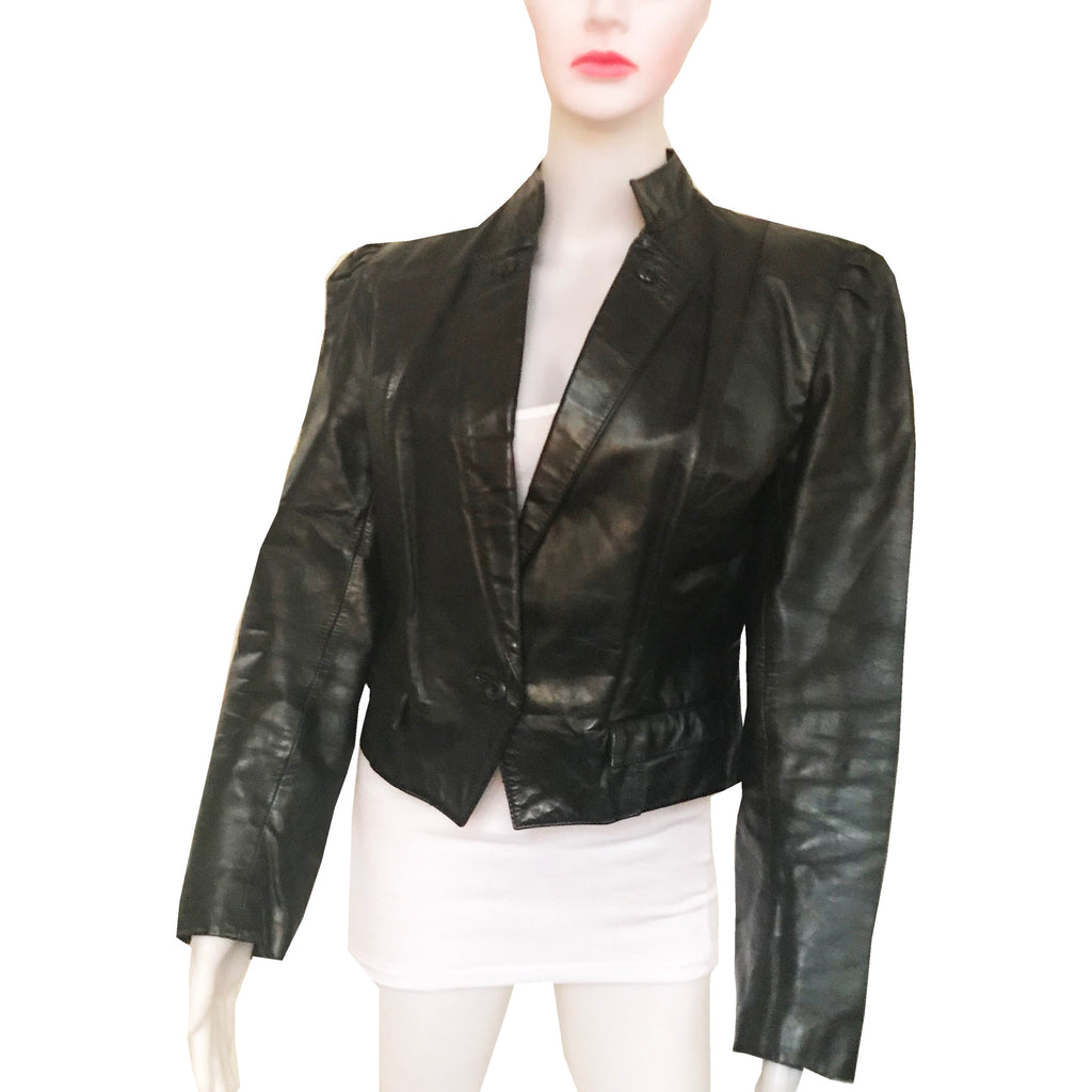 Vintage 1980s Wilsons Black Leather Cropped Jacket – Shop Stylaphile ...
