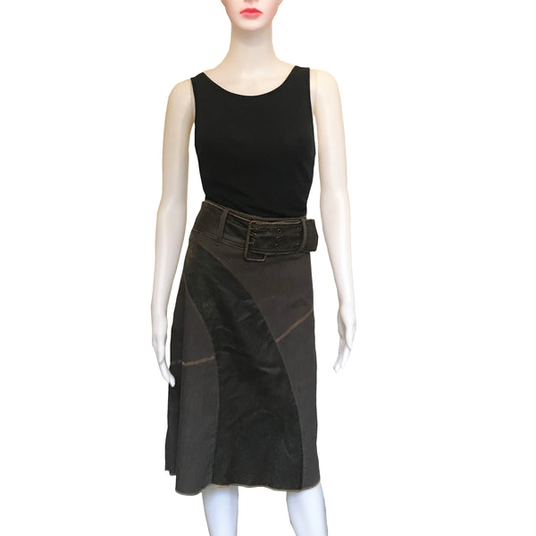 Vintage 1990s Denim Patchwork Skirt
