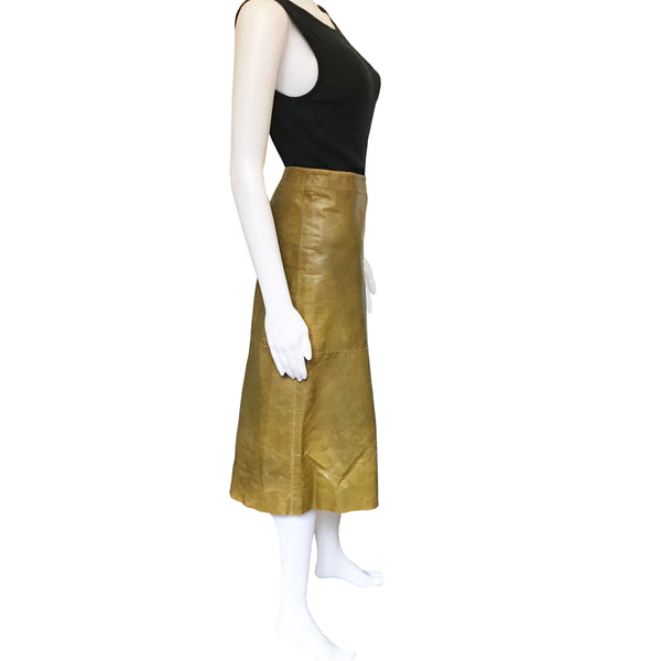 Vintage 1990s GAP Leather Midi Skirt