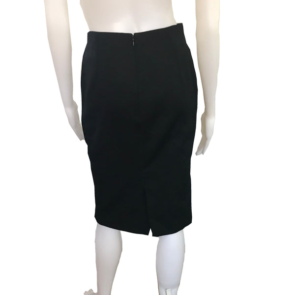 Vintage 1990s Gianni Versace Couture Black Pencil Skirt