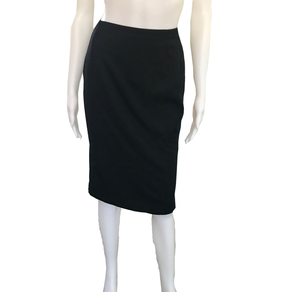 Vintage 1990s Gianni Versace Couture Black Pencil Skirt