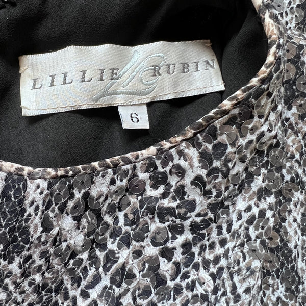 Vintage 1990s Lillie Rubin Sequin Snakeprint Dress