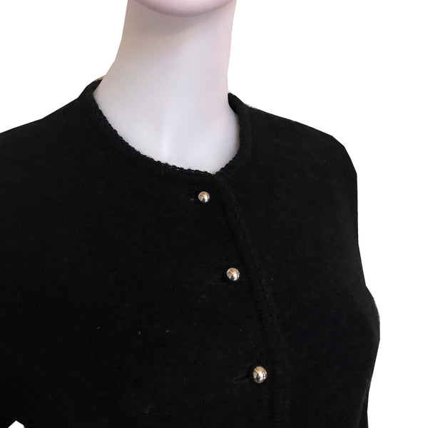 Vintage 1950s Hand Made Black Wool Jacket