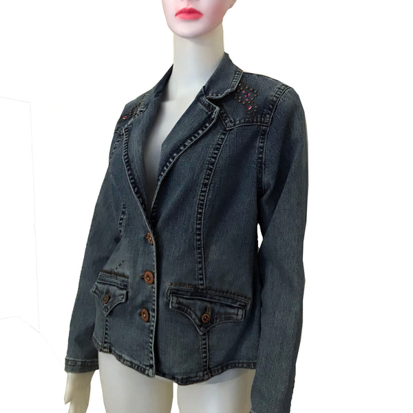 Vintage 1990s Z. Cavaricci Studded Denim Jacket