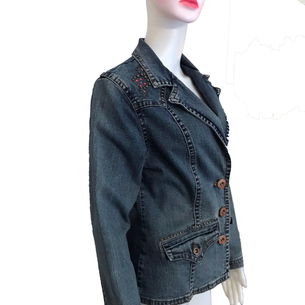 Vintage 1990s Z. Cavaricci Studded Denim Jacket