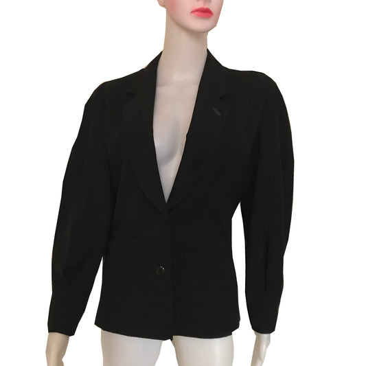 Vintage 1980s Gucci Leather Trimmed Wool Jacket