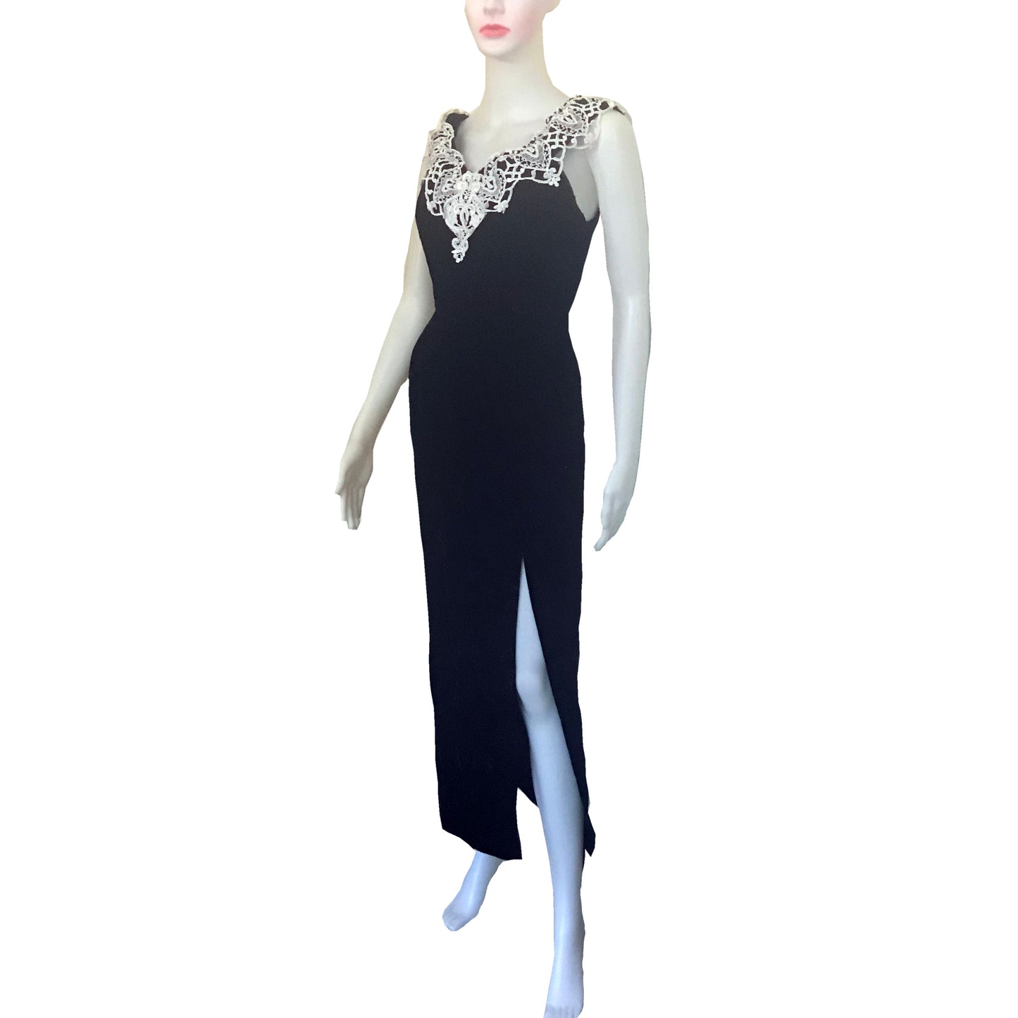 Vintage 1980s Gunne Sax Black Velvet Formal Dress