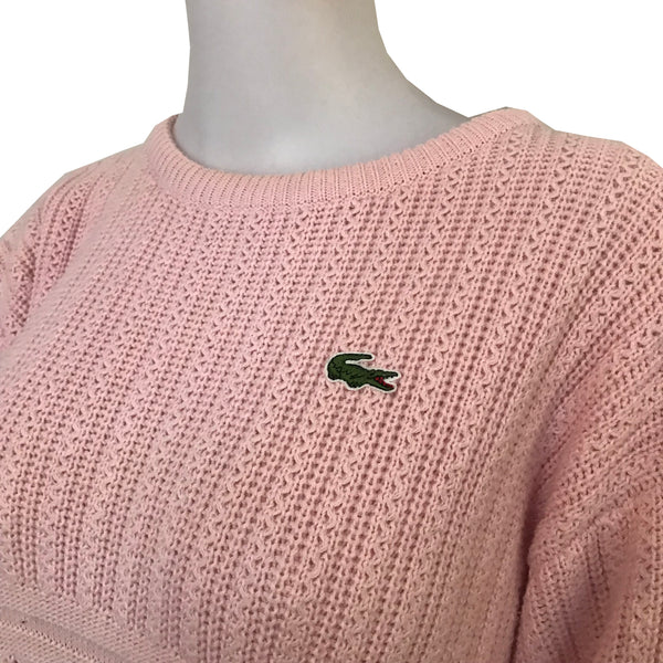 Vintage 1980s Pink Izod Cable Knit Sweater