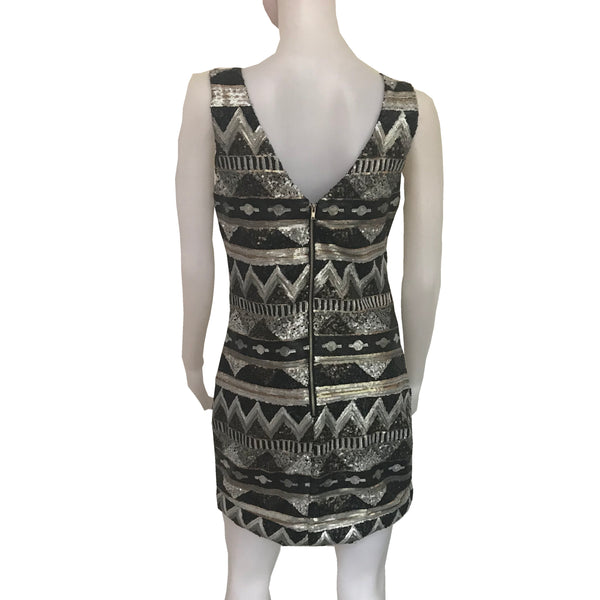 Vintage 1990s Sequined Abstract Print Mini-Dress